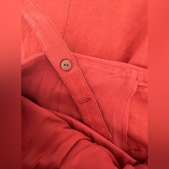Sezane Isabella red rust terracotta linen dress 38 S/M 2019 - Picture 9 of 16